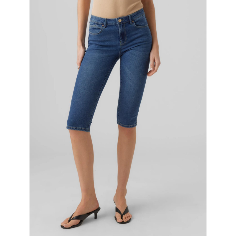 Pantacourt vmjune knickers denim bleu femme - Vero Moda