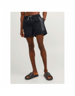 Short de bain fiji double logo noir homme - Jack & Jones