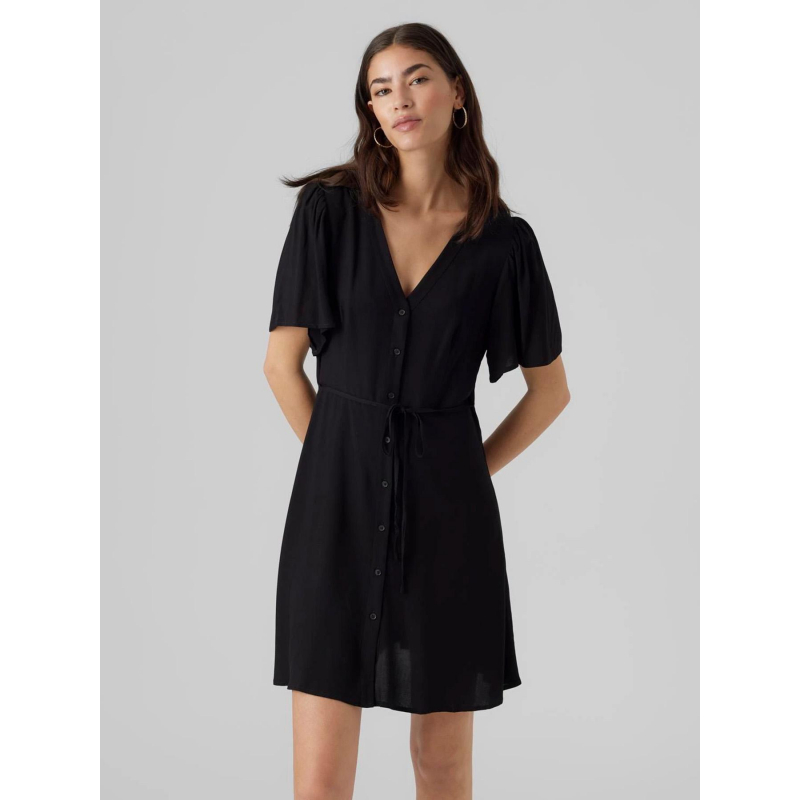 Robe courte boutonnée alba noir femme - Only