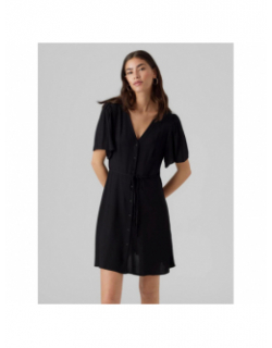 Robe courte boutonnée alba noir femme - Only