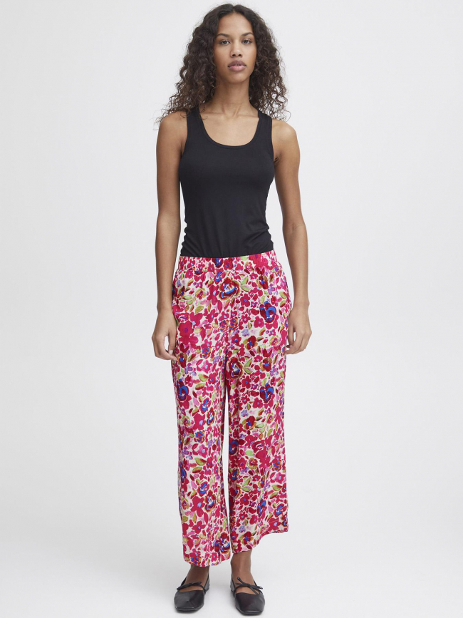 Pantalon fluide marrakech imprimés rose femme - Ichi