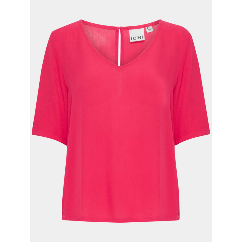 T-shirt col v marrakech rose femme - Ichi