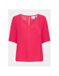 T-shirt col v marrakech rose femme - Ichi