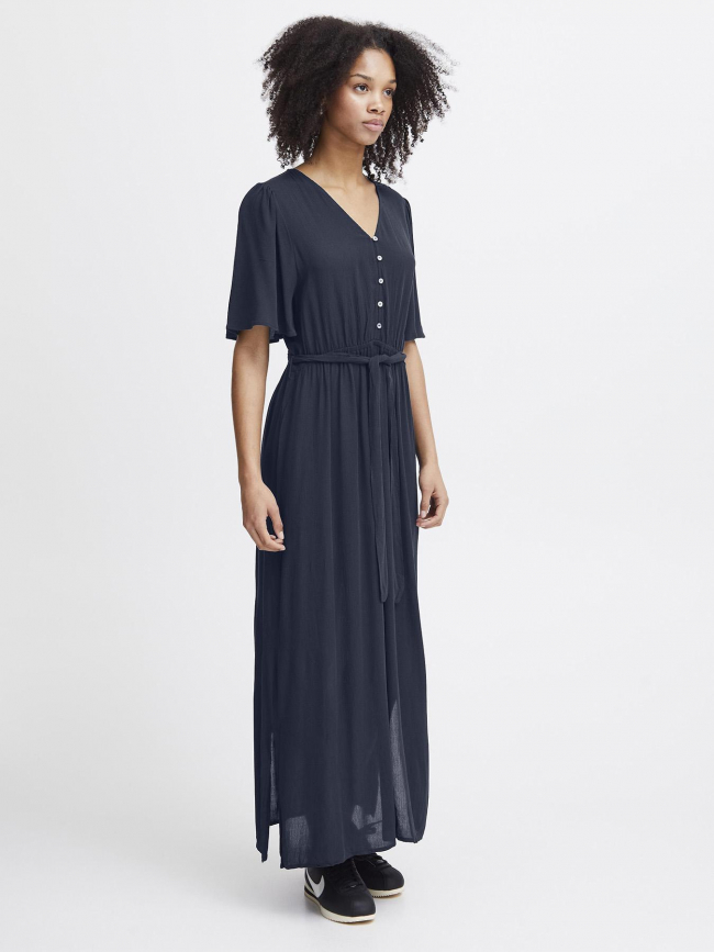 Robe mi-longue marrakech bleu marine femme - Ichi