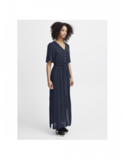 Robe mi-longue marrakech bleu marine femme - Ichi