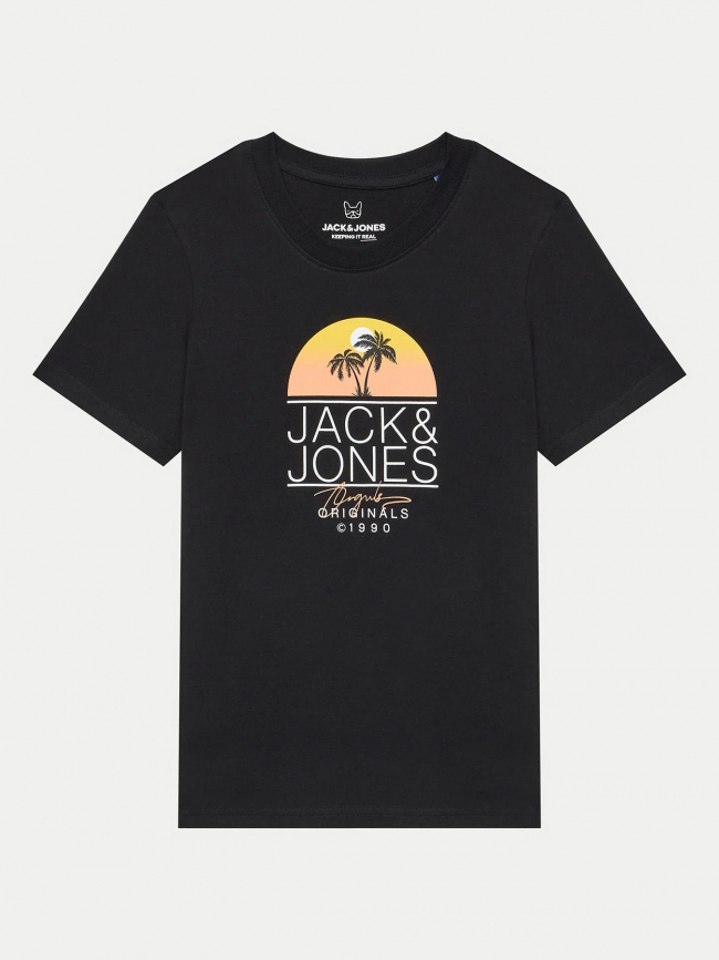 T-shirt jorcasey crew neck noir garçon - Jack & Jones