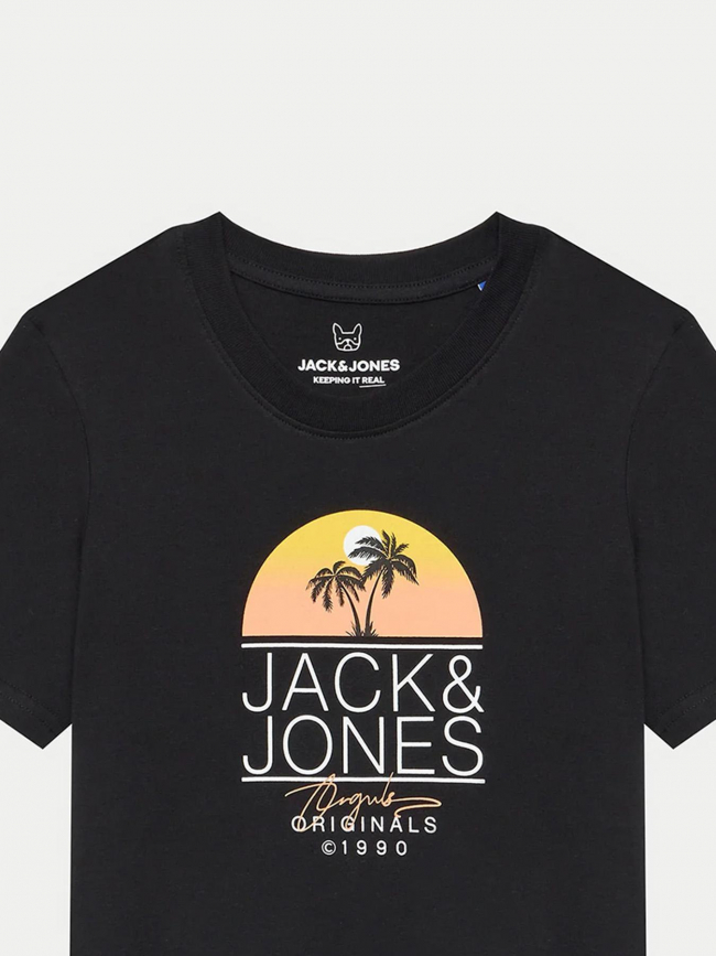 T-shirt jorcasey crew neck noir garçon - Jack & Jones