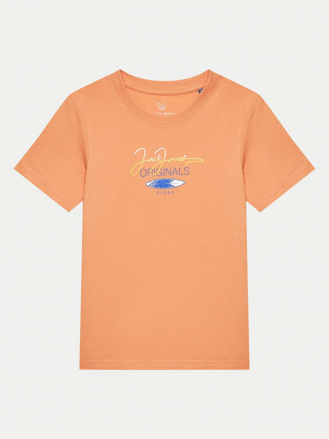 T-shirt jorcasey crew neck orange garçon - Jack & Jones