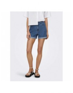 Short en jean mom taille haute vega bleu femme - Only