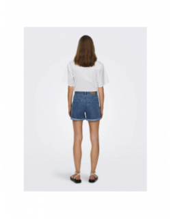 Short en jean mom taille haute vega bleu femme - Only