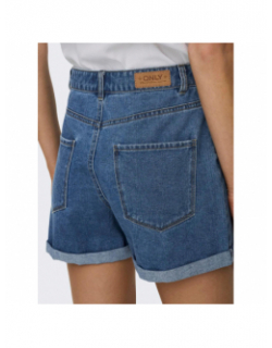 Short en jean mom taille haute vega bleu femme - Only