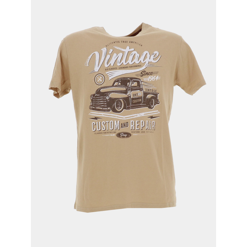 T-shirt manches courtes imprimé beige homme - RMS 26