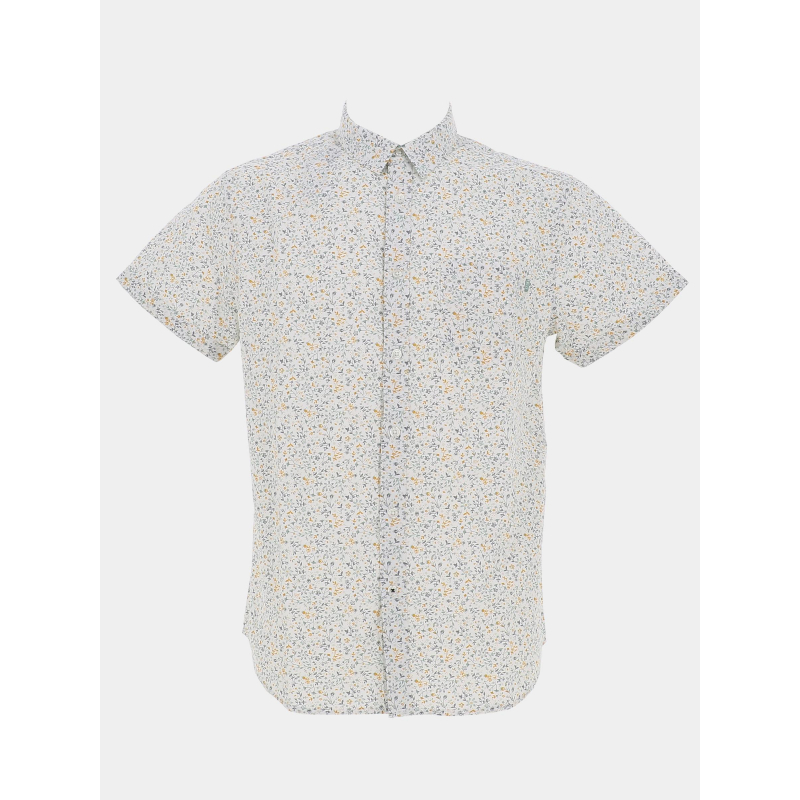 Chemise manches courtes imprimé floral blanc homme - RMS 26