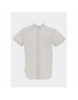 Chemise manches courtes imprimé floral blanc homme - RMS 26