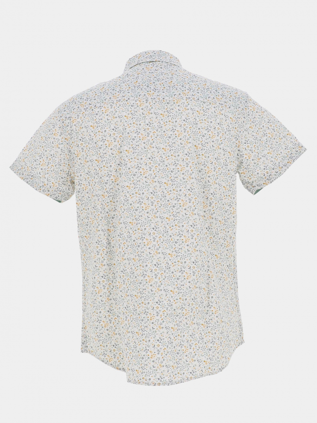 Chemise manches courtes imprimé floral blanc homme - RMS 26