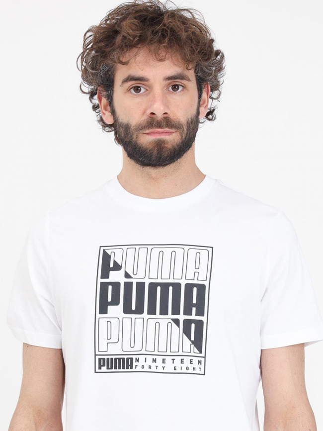 T-shirt manches courtes graf box logo blanc homme - Puma