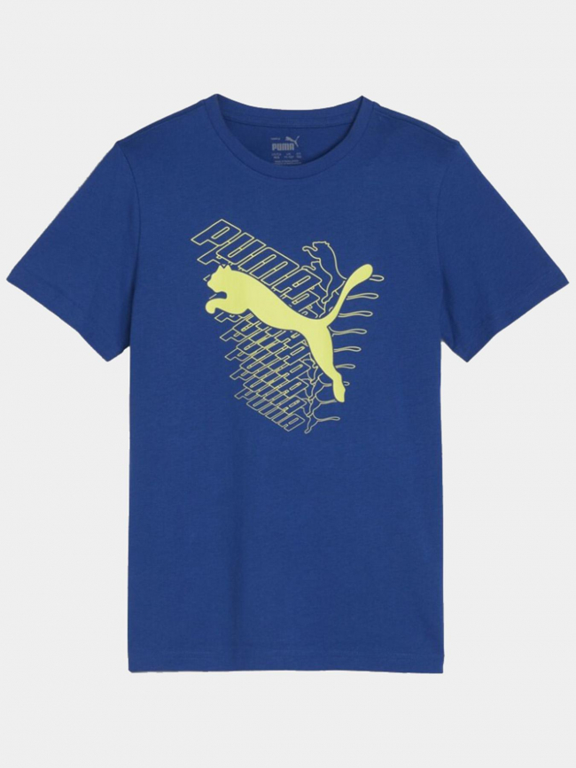 T-shirt graf cat bleu jaune enfant - Puma