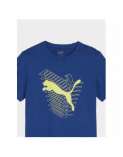 T-shirt graf cat bleu jaune enfant - Puma