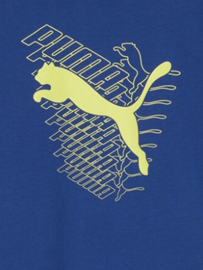 T-shirt graf cat bleu jaune enfant - Puma