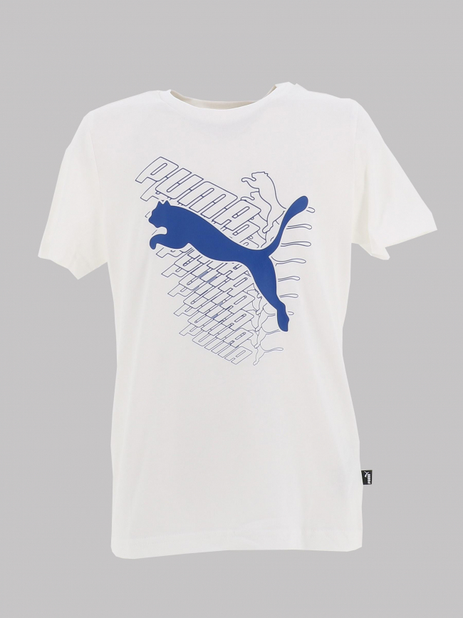 T-shirt graf cat blanc bleu enfant - Puma