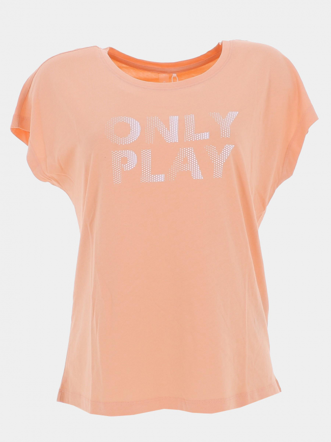 T-shirt de sport fedora loose orange femme - Only Play