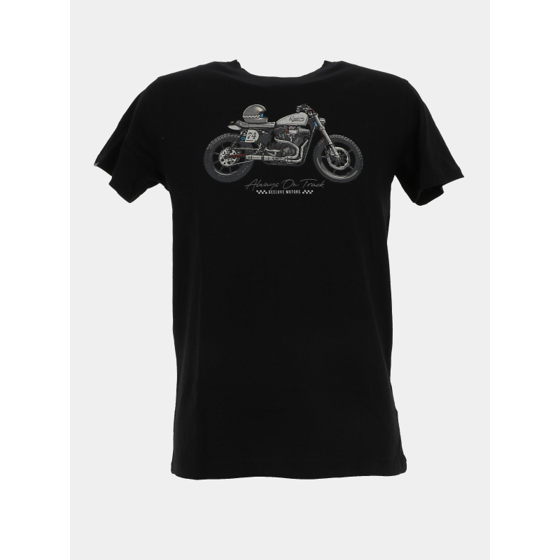 T-shirt manches courtes justin moto noir homme - Deeluxe