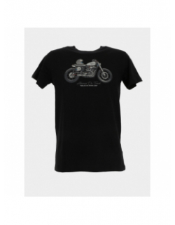 T-shirt manches courtes justin moto noir homme - Deeluxe