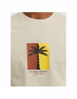 T-shirt marbella branding beige homme - Jack & Jones