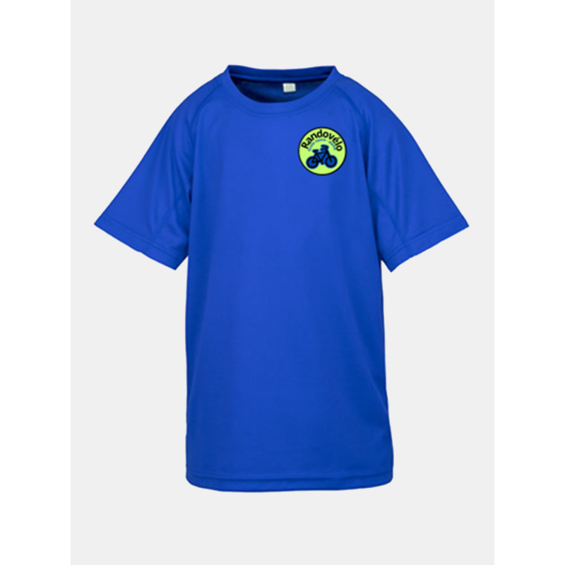 T-shirt aircool randovélo bleu enfant