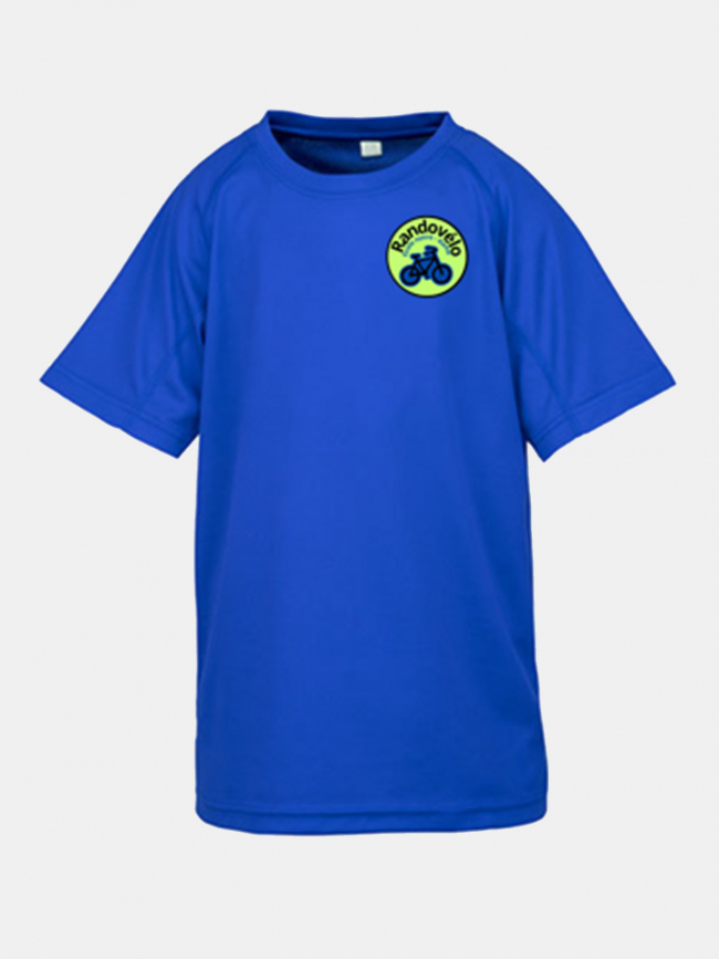 T-shirt aircool randovélo bleu enfant