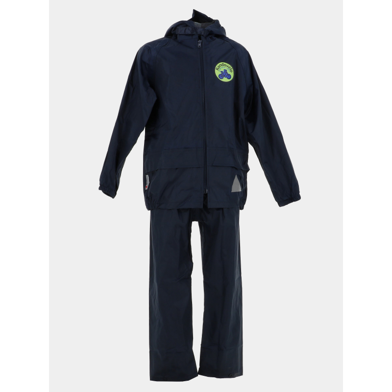 Tenue de pluie randovélo bleu marine enfant