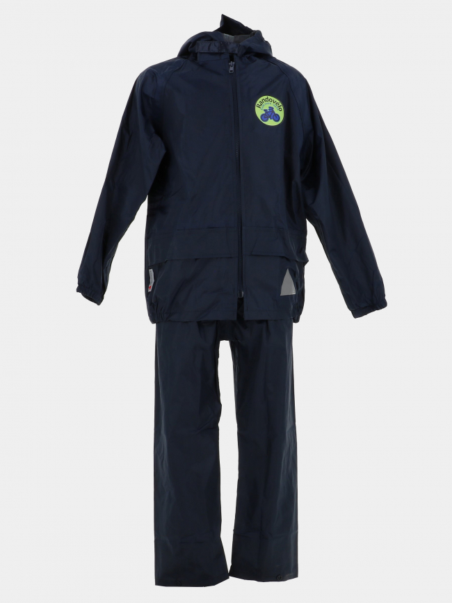 Tenue de pluie randovélo bleu marine enfant