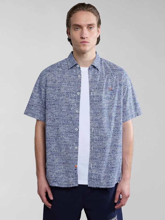 Chemise à motif g-ronge bleu homme - Napapijri