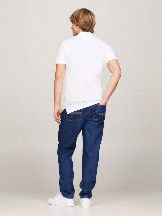 Polo uni slim blanc homme - Tommy Jeans