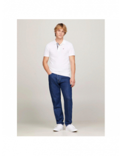 Polo uni slim blanc homme - Tommy Jeans