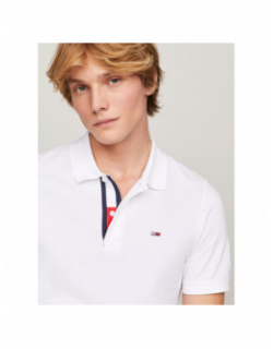 Polo uni slim blanc homme - Tommy Jeans