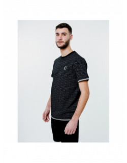 T-shirt multi-logos noir gris homme - Chabrand