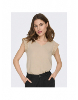 T-shirt thyra mix beige femme - Only