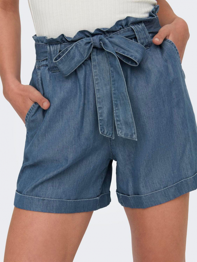 Short effet jean loose bea bleu femme - Only