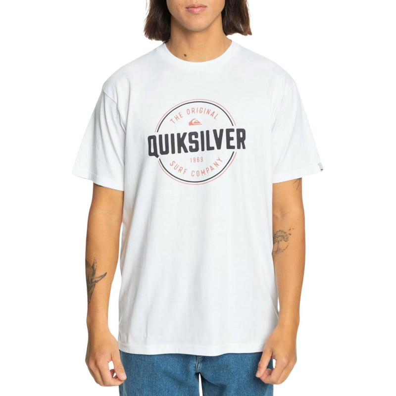 T-shirt bicolore circle up blanc homme - Quiksilver