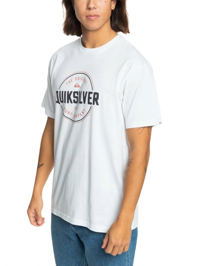 T-shirt bicolore circle up blanc homme - Quiksilver