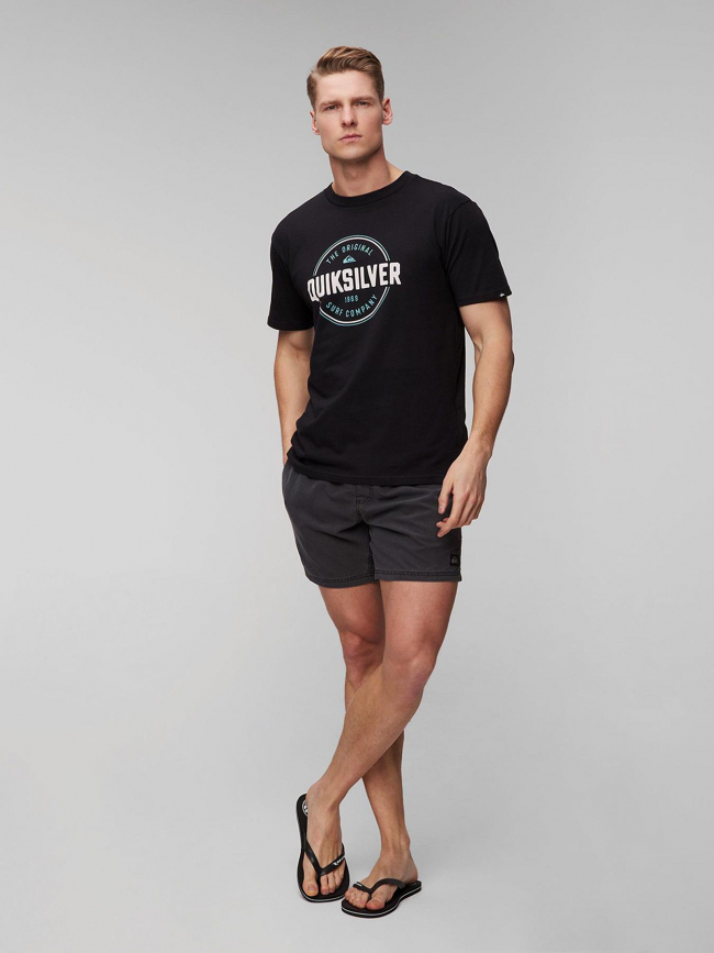 T-shirt bicolore circle up noir homme - Quiksilver