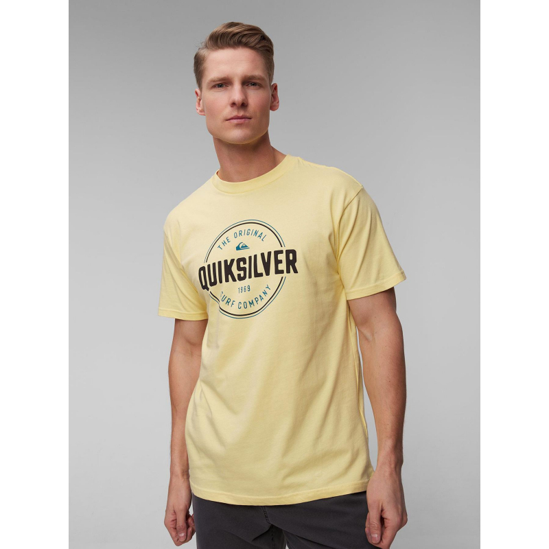 T-shirt bicolore circle up jaune homme - Quiksilver