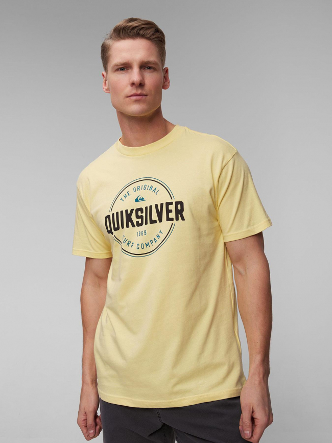 T-shirt bicolore circle up jaune homme - Quiksilver