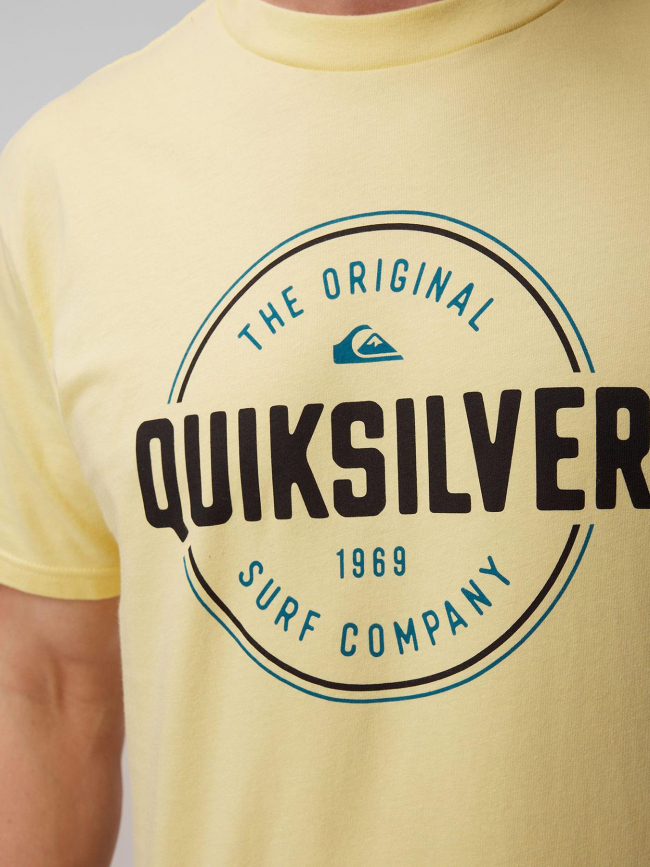 T-shirt bicolore circle up jaune homme - Quiksilver