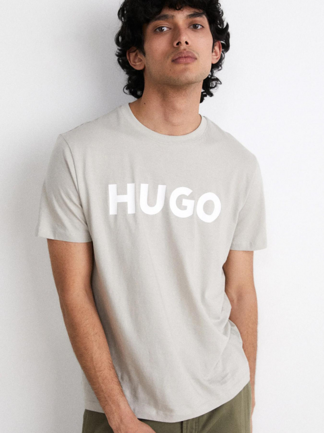 T-shirt dulivio logo gris beige homme - Hugo