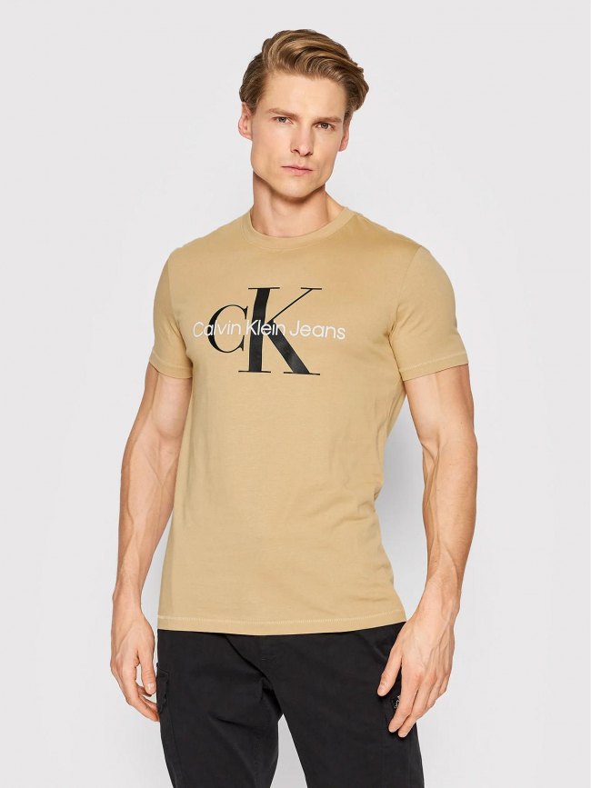 T-shirt seasonal monologo beige homme - Calvin Klein Jeans