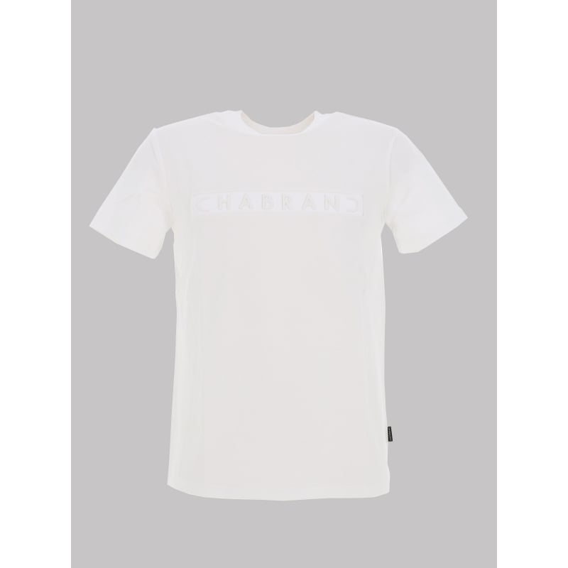 T-shirt logo relief blanc homme - Chabrand