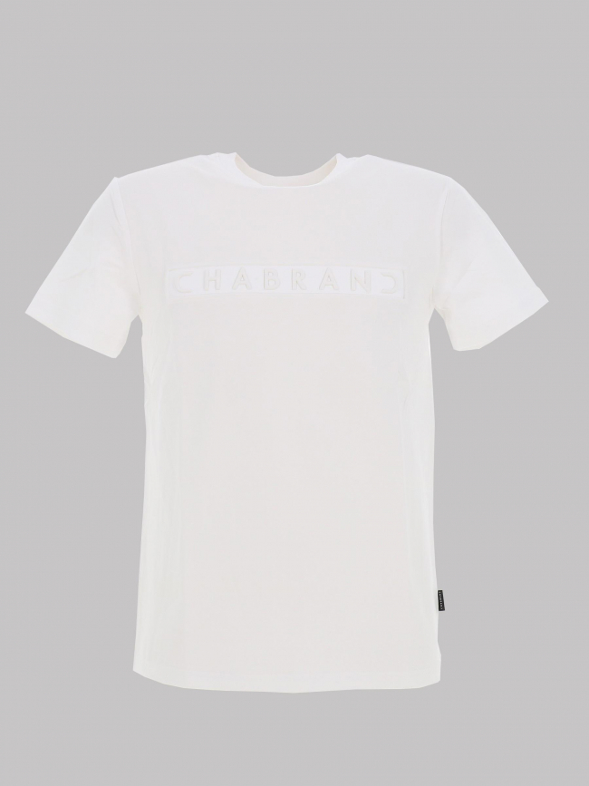 T-shirt logo relief blanc homme - Chabrand