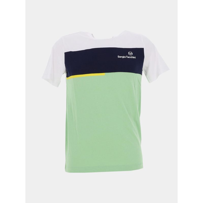 T-shirt incastro vert blanc homme - Sergio Tacchini